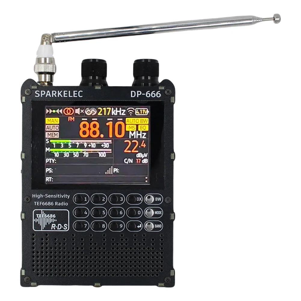 DP-666 TEF6686 Radio High Sensitivity FM AM Short Wave 2.8inch IPS Touch LCD Screen 5000mAh FM LW MW SW Full Band DSP Radio