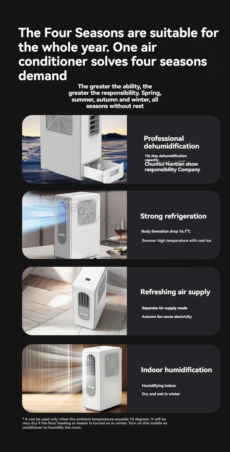 New Ductless Portable Air Conditioner for Kitchen & Room Cooling, No Installation Needed, Fast Cooling Mobile AC Unit