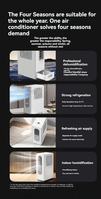 New Ductless Portable Air Conditioner for Kitchen & Room Cooling, No Installation Needed, Fast Cooling Mobile AC Unit