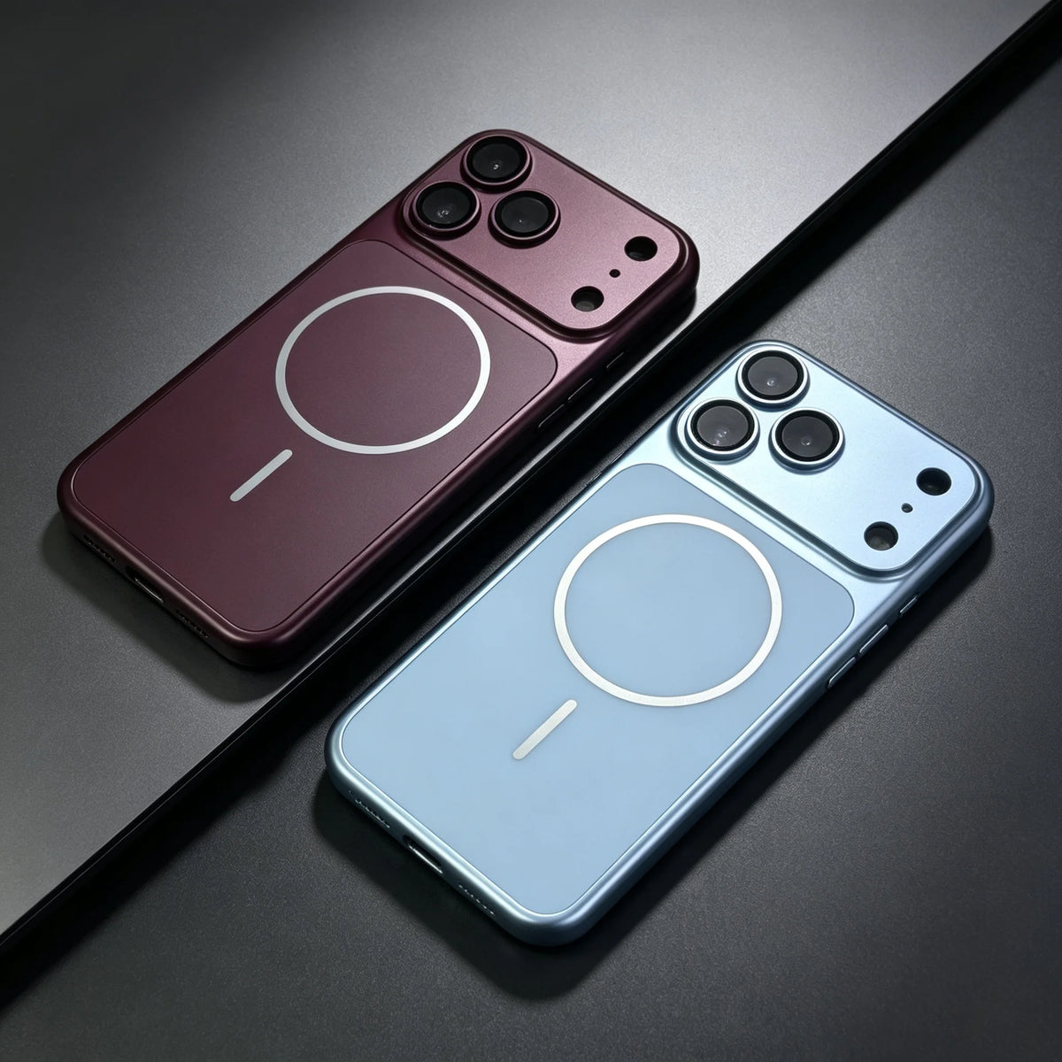 Original Metal Color Magnetic Charge Case For iPhone 18 17 Air 16 15 14 13 Pro Max For Magsafe Large Window Plating Rugged Cover