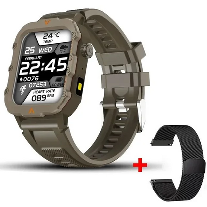 2025 Smartwatch Military Outdoor Sports Watches For Man Woman LED Flashlight Health Monitoring 1.73 inch Bluetooth Watches New