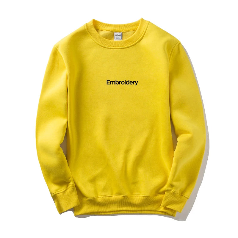 Custom Embroidery Cotton Sweatshirt Customized Brand Design Company Logo Text Men Women Thick Fleece Warm Quality Clothes 350gsm