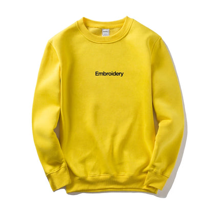 Custom Embroidery Cotton Sweatshirt Customized Brand Design Company Logo Text Men Women Thick Fleece Warm Quality Clothes 350gsm