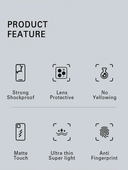 Luxury Shockproof Armor Matte Case For iPhone 11 12 13 Pro Max XR XS X 7 8 Plus SE Mini Silicone Bumper Clear Hard PC Cover