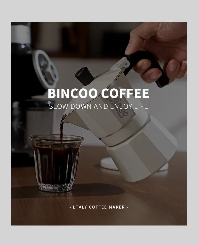 Bincoo Double Valve Moka Pot Coffee Espresso Machine Electric furnace Hand Brewed Coffee Italian Home Outdoor Barista Tools 220V