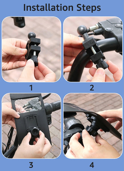 Bike Phone Holder Case Waterproof Bicycle Handlebar Phone Stand Motorcycle Rearview Mirror Cellphone Mount Cycling Accessories