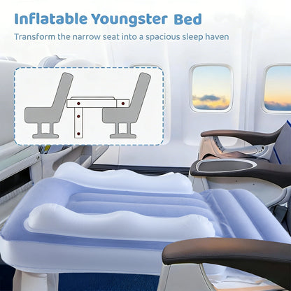 Inflatable Toddler Airplane Bed - Inflatable Kids Air Plane Bed Airplane Seat Extender for Toddlers Flight Sleep