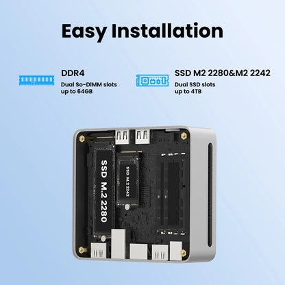 GenMachine AMD Ryzen 3 7330U DDR4 8G RAM 256G ROM Win 11 MINI PC 4 Core 8 Thread 3.6GHz TDP 15W WIFI6 Diy Gaming Pc Gamer