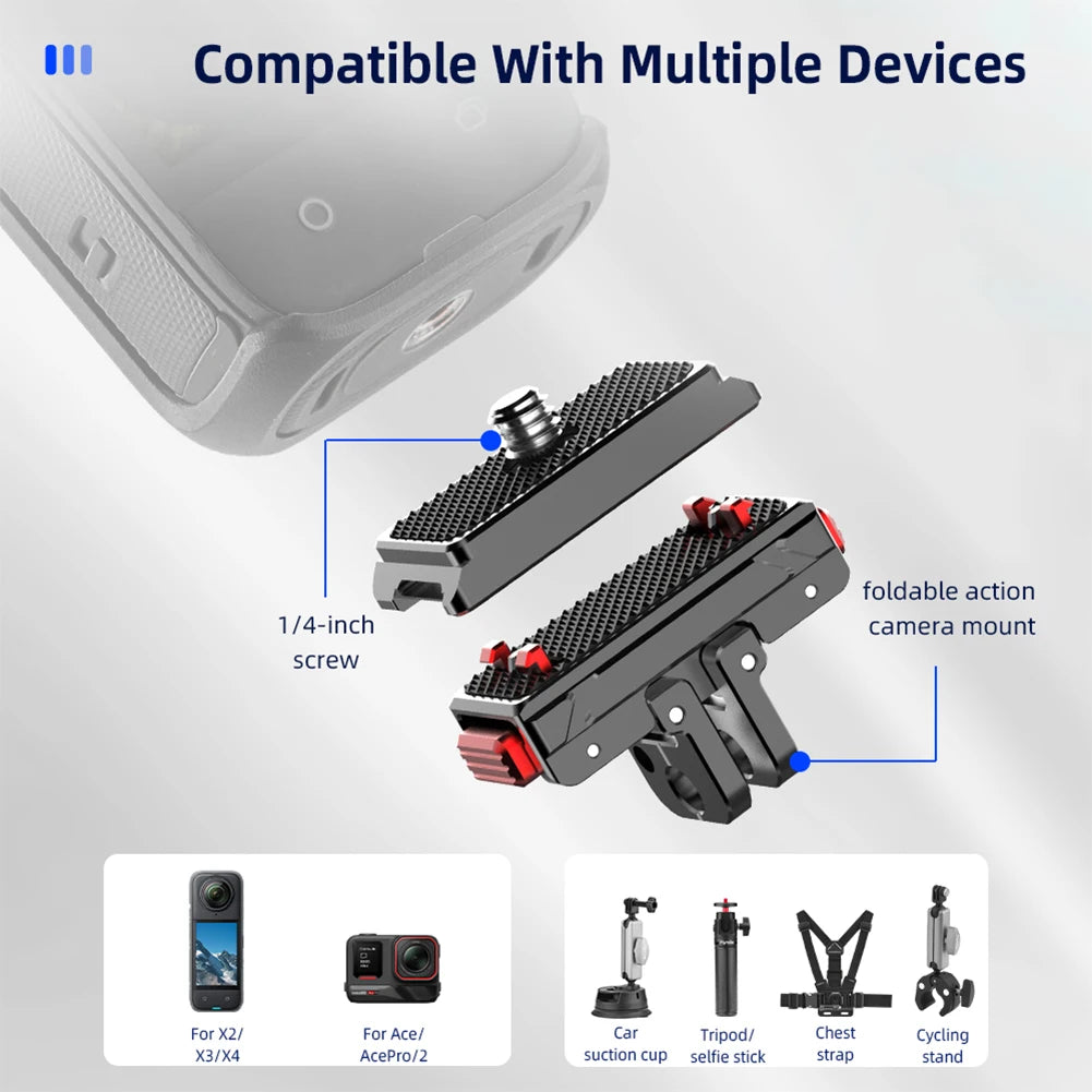 Quick Release Magnetic Adapter Base Mount for Insta360 Ace Pro 2 Protective Case 1/4 Screw Magnetic Adapter Mount Accessories