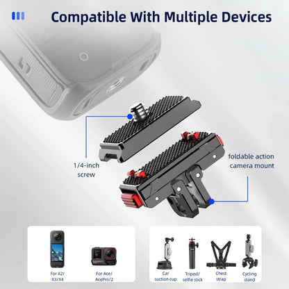 Quick Release Magnetic Adapter Base Mount for Insta360 Ace Pro 2 Protective Case 1/4 Screw Magnetic Adapter Mount Accessories