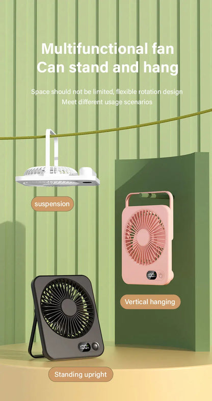 2025 New Small Fan Handy Charging Long Life Ultra-thin Desktop Fan Large Wind Super Quiet Folding Handheld Table Fan