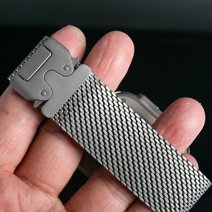 100% Titanium Band for Apple Watch Ultra 3/2 49mm Series 11 10 9 8 7 6 SE 3 Natural Titanium Milanese Loop Strap for iWatch 46mm