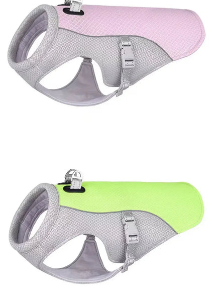 Dog Cooling Vest Harness, Lightweight Breathable Small Puppy Cooler Jacket with Adjustable Buckle for Outdoor Beach, Hiking, Tr