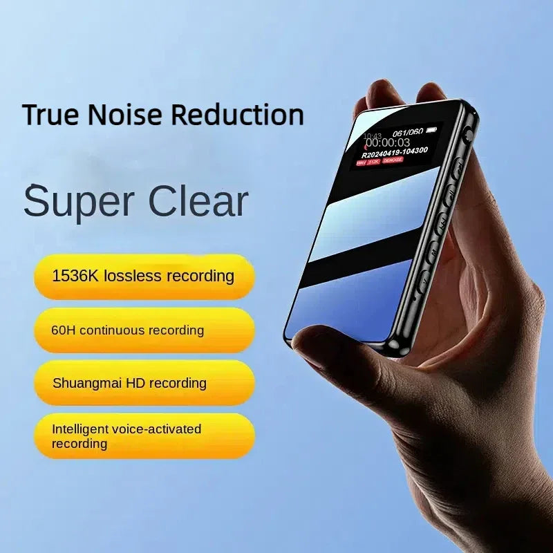 64GB Line-In Acitvated Voice Recorder HD Noise Reduce Support APP Tuning Equipment Phone Call Sound Audio Record 32GB MP3 Player