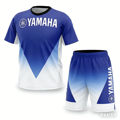 New Summer Yamaha Men's and Women's Motorcycle Riding T-shirt Set Loose Breathable Quick Drying Sports T-shirt Recommended for O