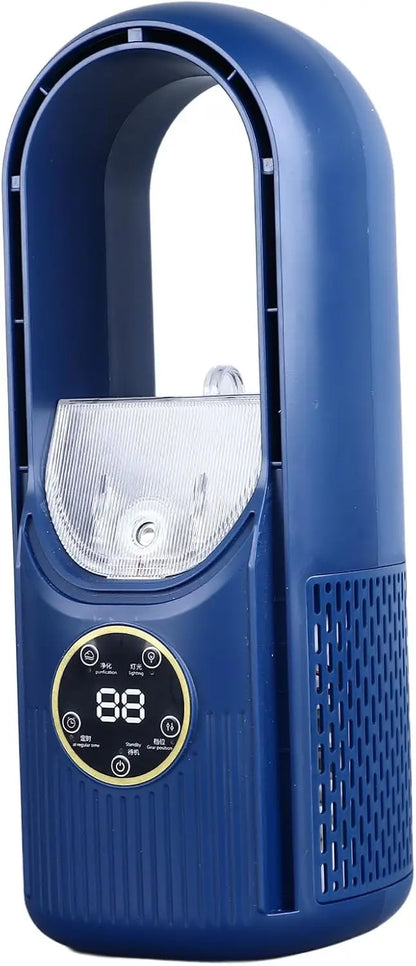 Bladeless Fan, 6 Speed Small Personal Cooling Fan Quiet USB Table Desk Misting Fan with Timing for Office Living Room Bedroom