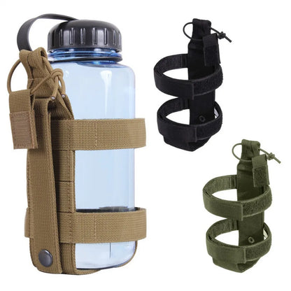 Portable Water Bottle Bag Universal Outdoor Adjustable Water Bottle Holder Durable Fabric Backpack Accessory For Camping Hiking