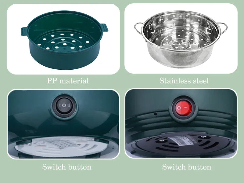 Mini Electric Rice Cooker Non-Stick Single/Double Layer Multifunction Cooking Machine Hot Pot for Home Use