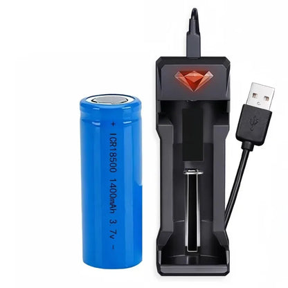 3.7V 18500 rechargeable lithium battery 1400mAh rechargeable battery flashlight strong lighting power tool battery