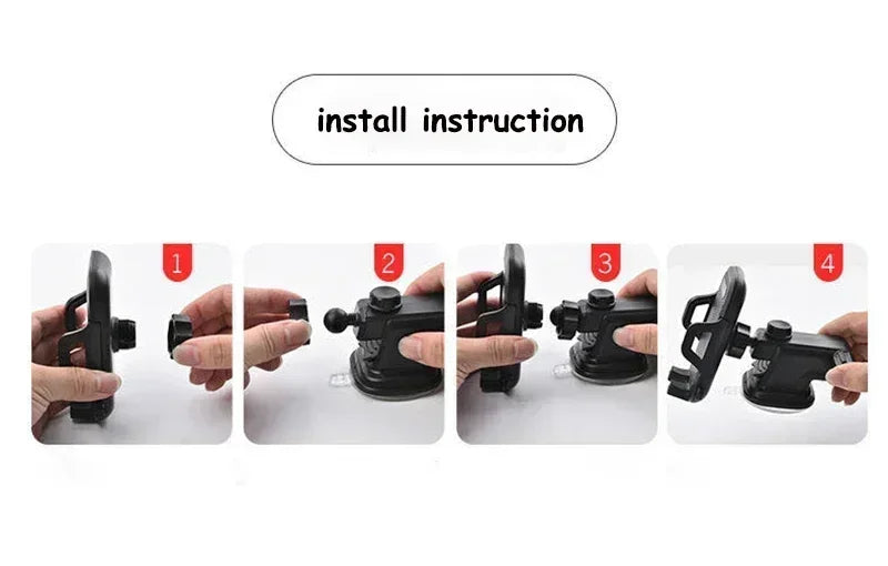 Universal Sucker Car Phone Holder 360° Rotation Windshield & Dashboard Mount Mobile Cell Support Bracket for Smartphones
