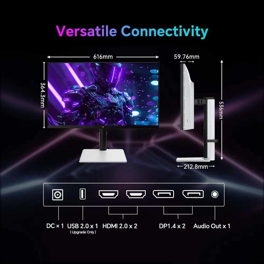 KTC H27T6 Flat Fast IPS QHD 2560*1440 @ 200Hz Overdrive to 210Hz, 1Ms GTG Response Time, 450 cd/nationwide, 27 "2K Gaming Monitor Dual Speakers flexible Stand VESA Mount, Advanced Adaptive Sync & HDR400 Supported
