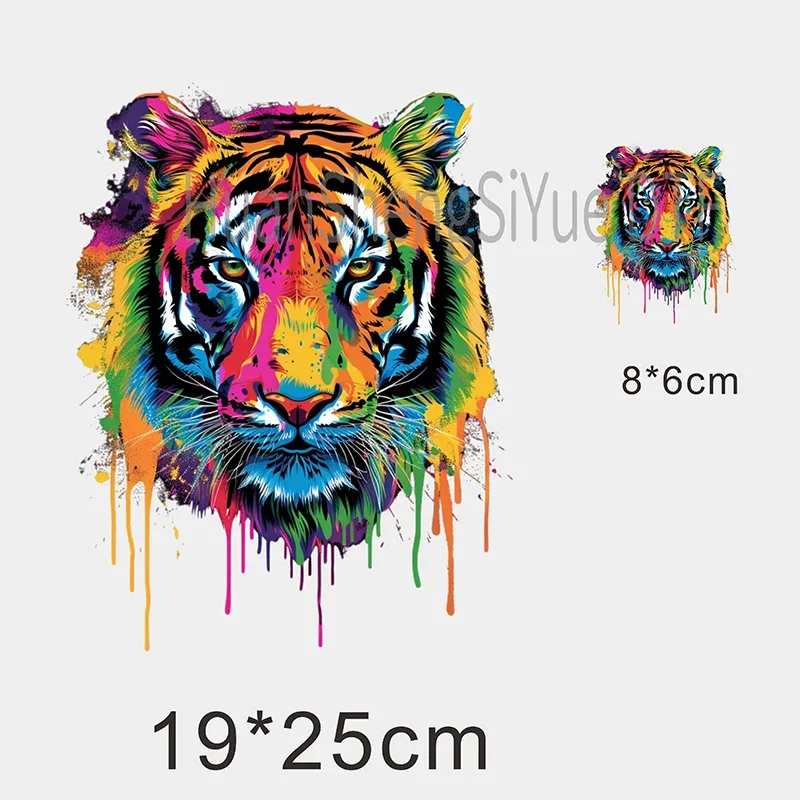 Color Fluid Painting Ironing Sticker Clothes DTF Fashion T-shirt Hoodie DIY Jacket Patch Hot Paste Paper Waterproof