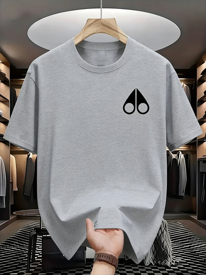 Men's clothing loose-fitting short-sleeved sports T-shirt made of pure cotton for casual wear.