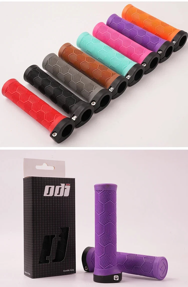 ODI Rubber Bicycle Grips 22mm Set Ergonomic MTB Handlebar Grips for Dirt Pit BMX And Mountain Bike in Purple Brown Pink Black