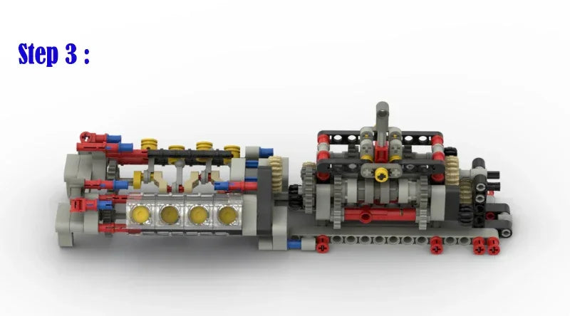 MOC Creative Six Speed Transmission Reverse Gear Model Children DIY Parts Assembly Building Block Electric Engine Toy For Boys