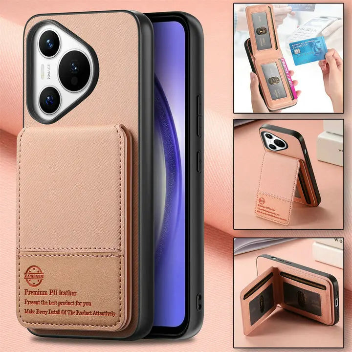 RFID Leather Luxury Case for Huawei Pura 70 Pro Plus 5G Card Cover Flip Back Shell Huawei Pura 70 Ultra Pura70 Pro+ Phone Cover