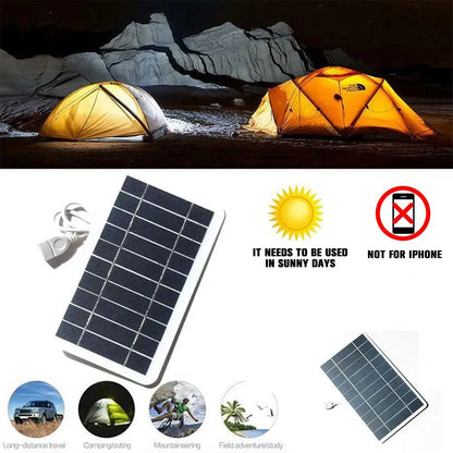 5V 400MA Solar Panel Charger Output USB Type-C Portable Solar System Mobile Phone Charger Electric Fan Outdoor Camping Home