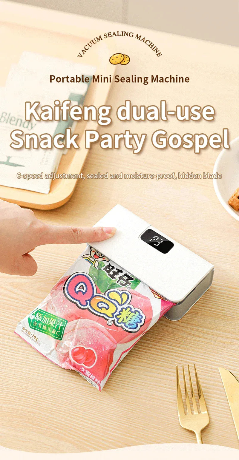 Mini Bag Sealer Plastic Bag Heat Sealer Plastic Bag Sealing Machine USB Rechargeable Portable Package Bags Sealer