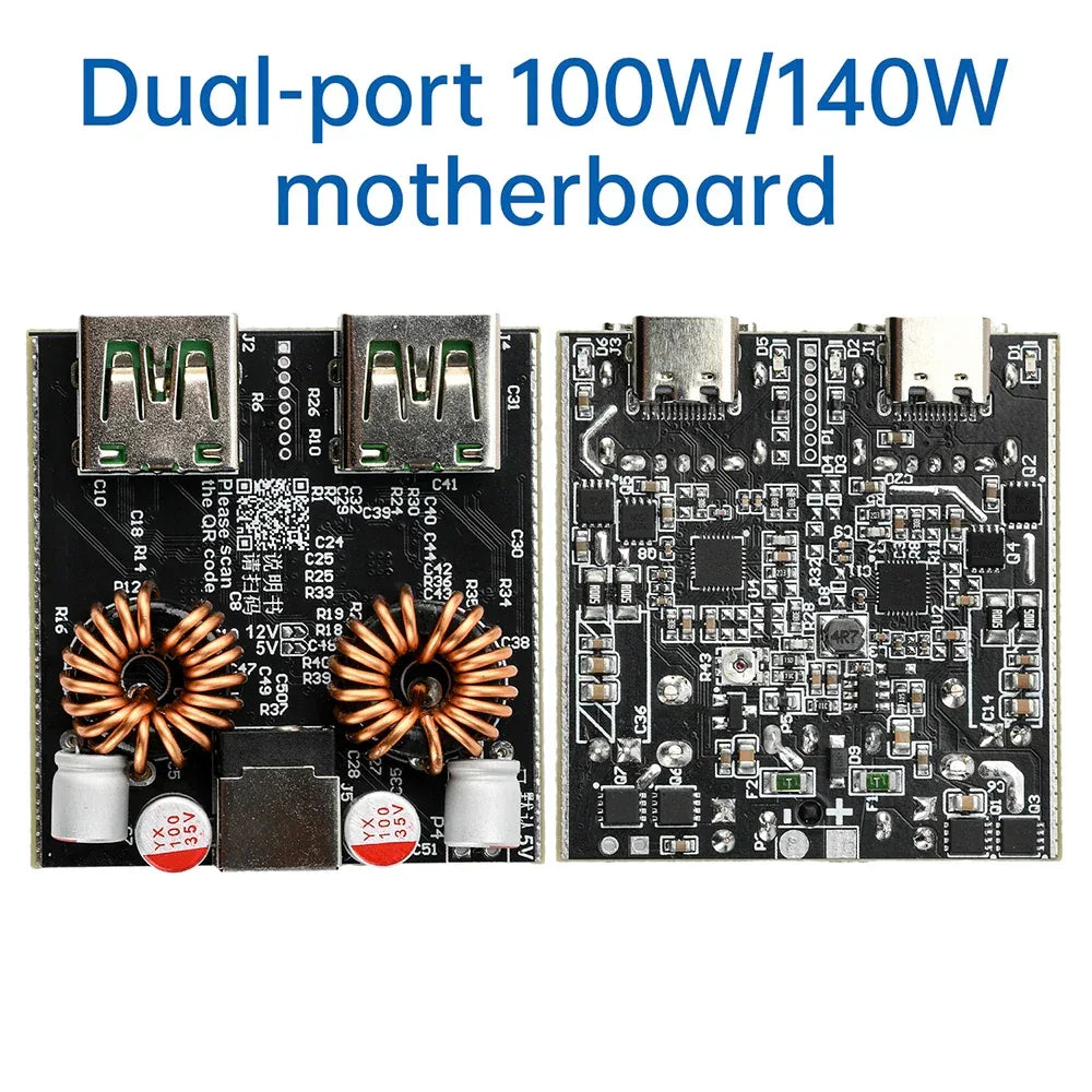 PD140W/PD100W Fast Charging Desktop Charger Module Full Protocol DIY Motherboard Single-Channel Dual-Channel Charger Module