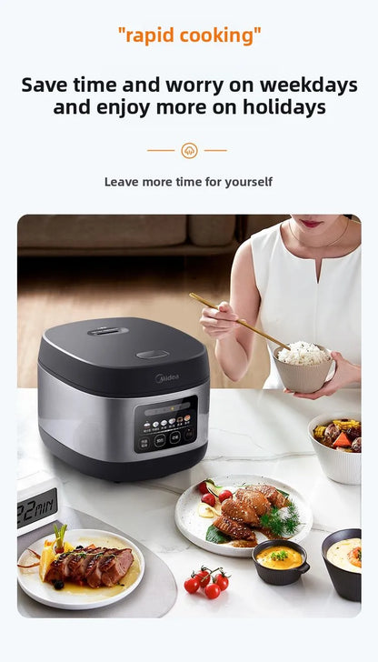 Home-use smart rice cooker with timer function, 4L/5L multi-functional non-stick large capacity MB-RE430