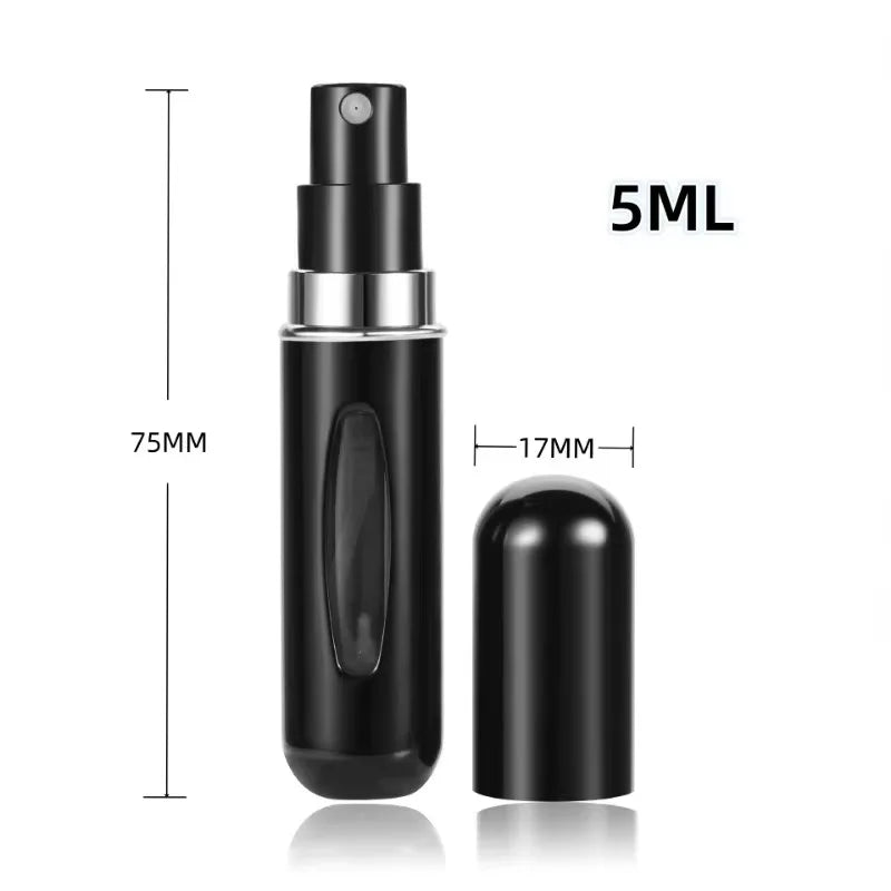 New Hot 5pcs Sets Portable 5ml Perfume Refill Bottle Refillable Spray Scent Pump Empty Atomizer Cosmetic Containers Travel Gift