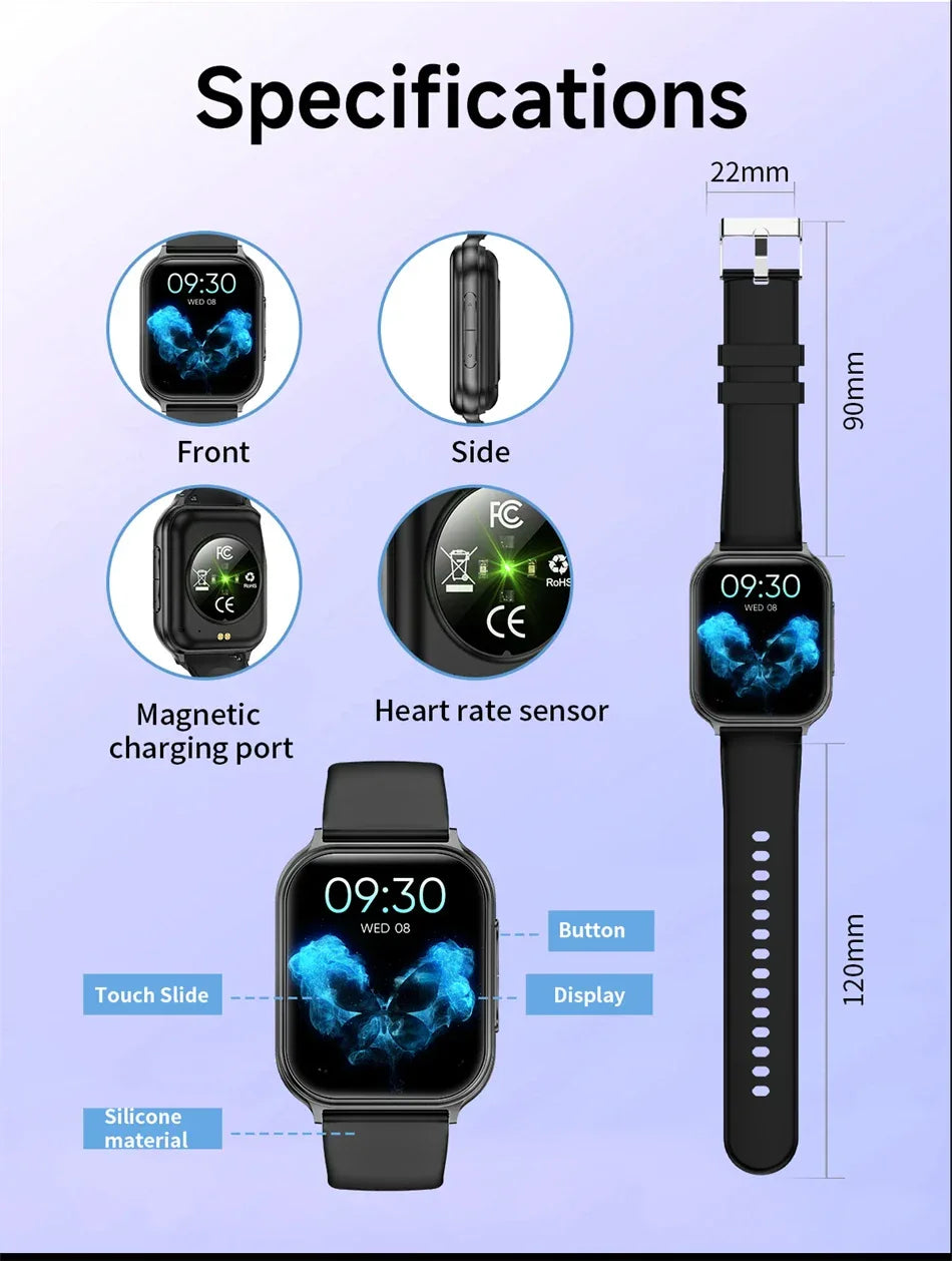 New Bip 6 Pro Smart Watch Men Outdoor Sports Fitness Track IP68 Waterproof Heart Rate BT Call 700 mAh Battery Smartwatches Women