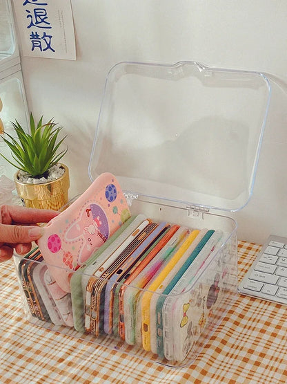 Ins Transparent Phone Case Organizer Storage Box with Cover Home Desktop Acrylic Sundries Storage Basket Phone Case Holder