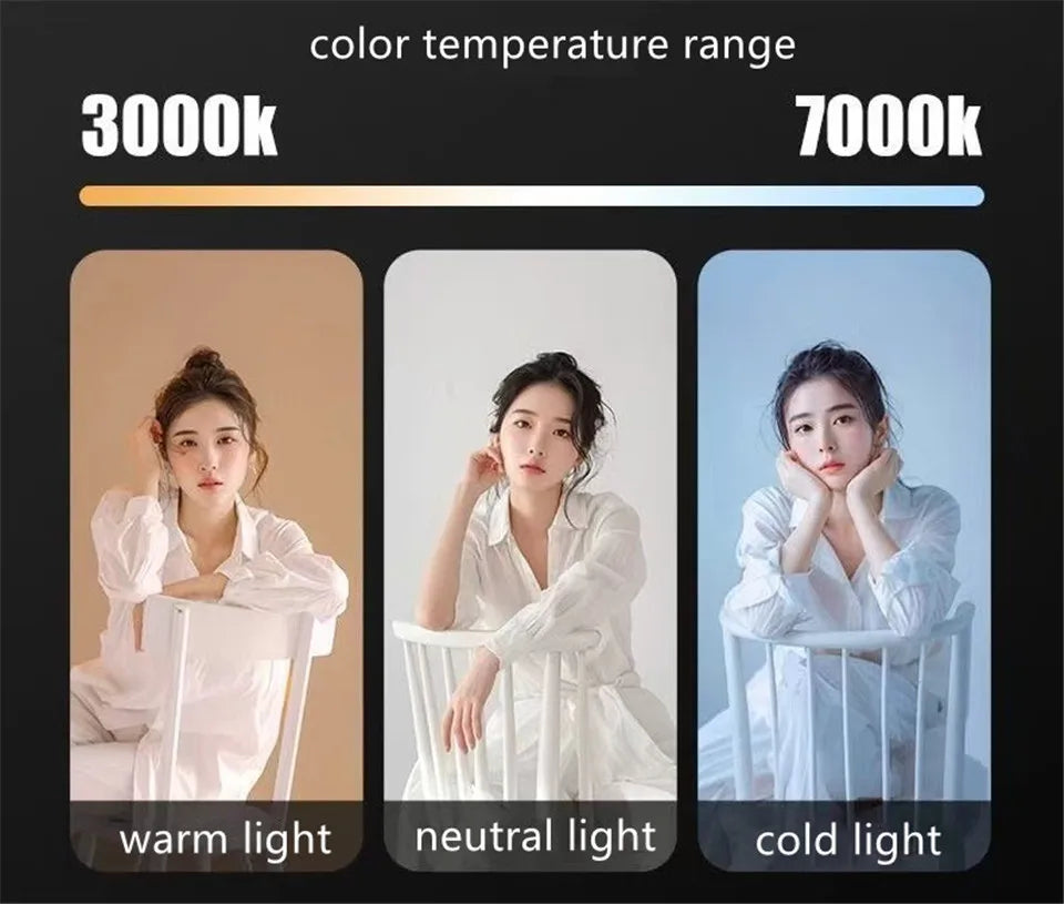 40W Handheld Fill Light Portable Pocket Selfie Light Outdoor Photography LED Soft Light Beauty Light with Fan Camera Top Light