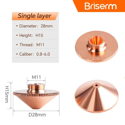 Fiber Laser Nozzle D28 D32 H15 M11 M14 Caliber 0.8-6.0 Laser Cutting Nozzle for Raytools Precitec Boci Laser Cutting Machine