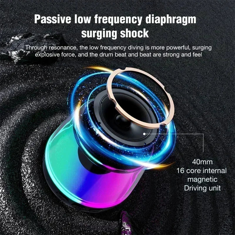 Mini Portable Speaker Magnetic Bluetooth Speaker RGB Magnetic Phone Holder Ring Wireless Sound Box Bluetooth Speaker Tower