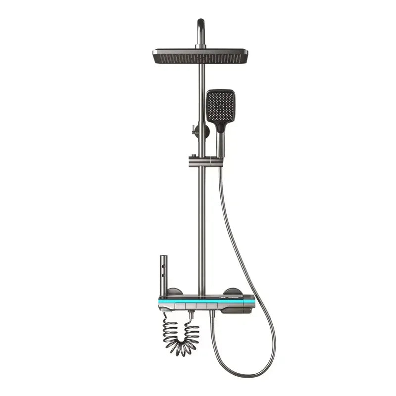 Bathroom Shower System High Quality Fourth Gear Bathroom Key Digital Display Rain Bathtub Copper Faucet Shower Set Bathrooms