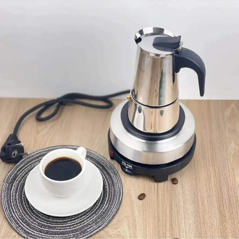 Electric Coffee Pot 1PC Coffee Maker Quick Convenient Electric Oven Coffee Maker Home Office Stainless Steel