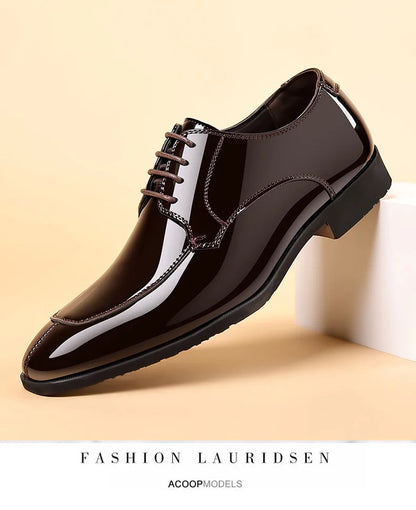 Business Men's Dress Shoes Patent Leather Trend Mens Party Shoe Soft Sole Casual Shoes Plus Size 38-48 Men Shoes High Quality