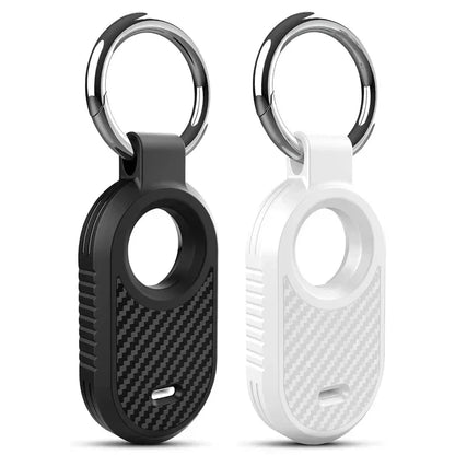 Carbon Fiber Style Case For Samsung Galaxy Smart Tag 2 Locator Anti-lost Backpack Keychain TPU Soft Silicone Protect Back Cover