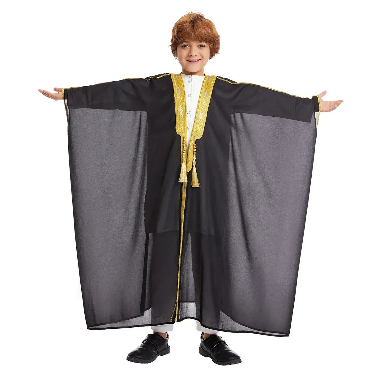 Muslim Saudi Arabian Boy Abaya Children Praying Islamic Clothing Kimono Middle Eastern Teen Dress Dubai New Fashion Classic