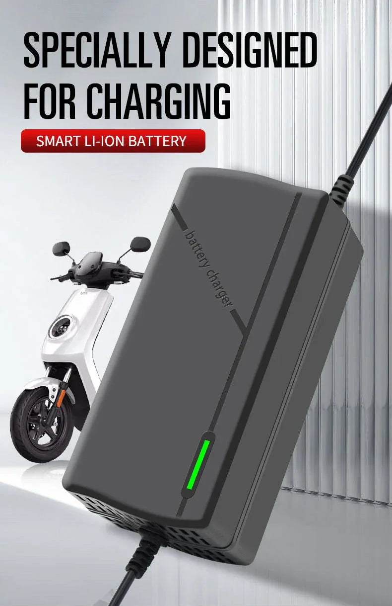 36V 48V 60V 72V Charger 2A 3A 5A 10S 13S 16S 20S Li-ion Battery Pack 42V 54.6V 67.2V 84V Ebike Intelligent Fast Charging EU Plug