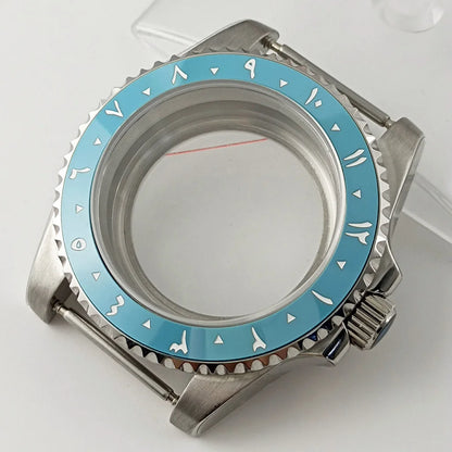 Goutent 40mm Sapphire Crystal Watch Case Blue Ceramic Bezel Fit NH34 NH35 NH36 ETA 2824 PT5000 ST2130 Movement