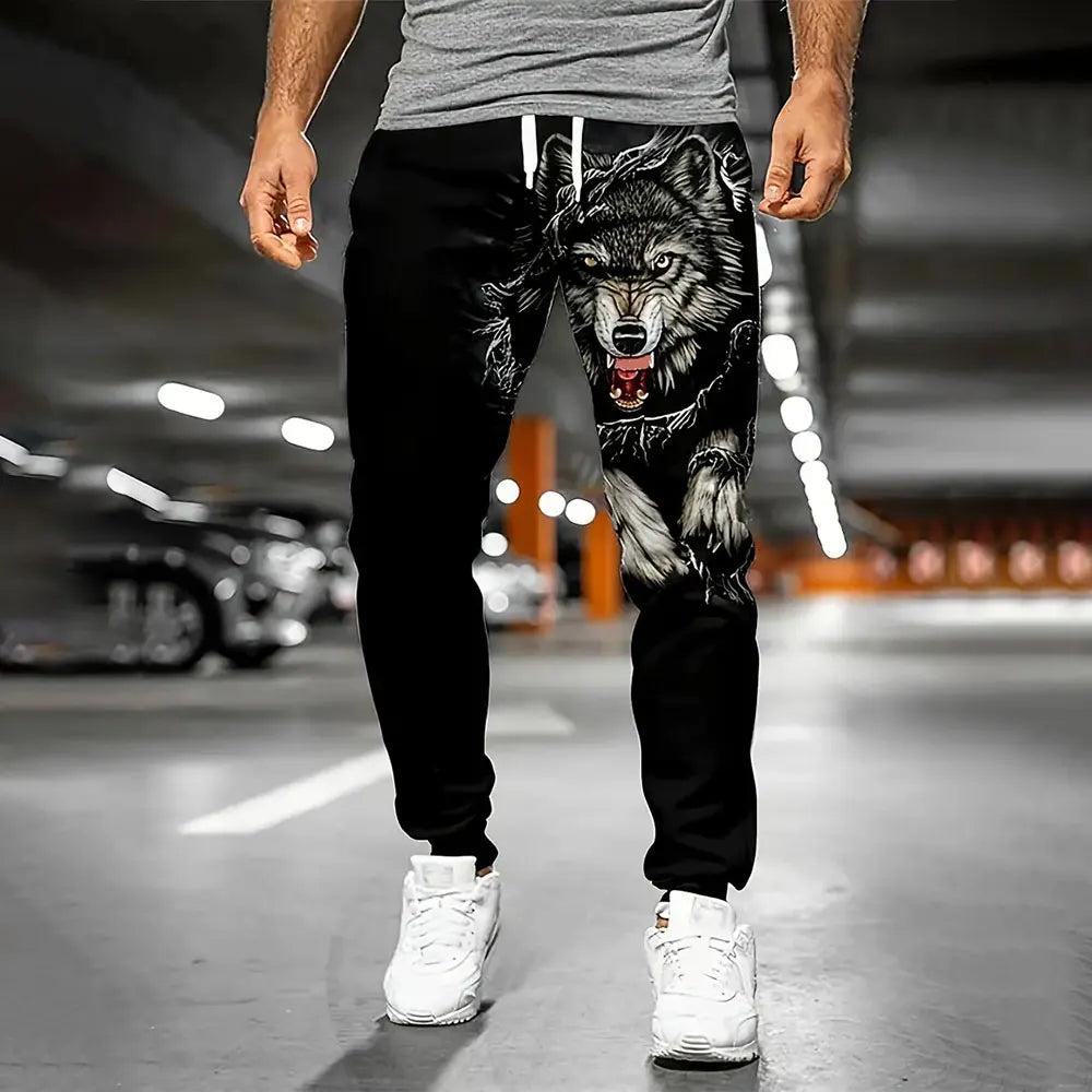 Men Loose Casual Pocket Drawstring Sweatpants Winter New Thick Warm Pants Fashion Letter Printed Sweatpants Men Tracksuit Pants