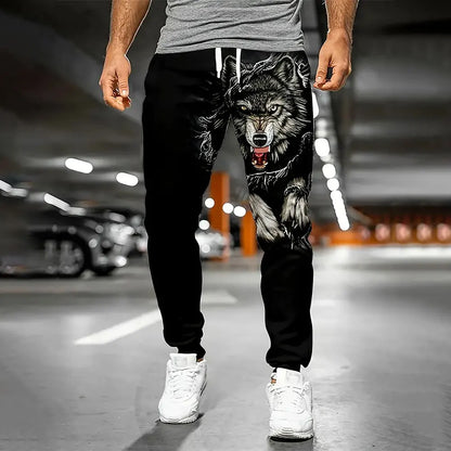Men Loose Casual Pocket Drawstring Sweatpants Winter New Thick Warm Pants Fashion Letter Printed Sweatpants Men Tracksuit Pants