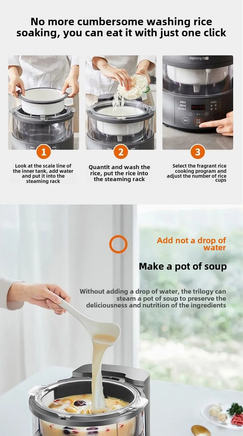 Steam rice cooker smart home low-sugar glass inner liner steamer multi-function rice cooker S160